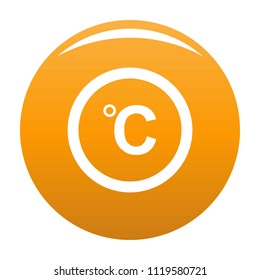 Celsius icon. Simple illustration of celsius vector icon for any design orange