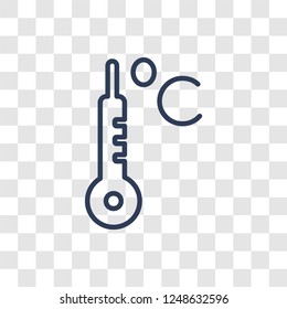 Celsius icon. Trendy linear Celsius logo concept on transparent background from Weather collection