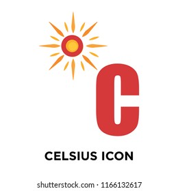 Celsius icon vector isolated on white background, Celsius transparent sign , weather symbols