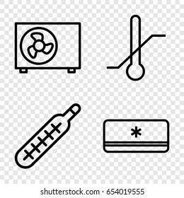 Celsius icons set. set of 4 celsius outline icons such as thermometer