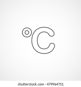 Celsius Line Icon On White Background