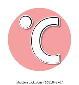 Celsius sticker icon. Simple thin line, outline vector of Weather icons for ui and ux, website or mobile application