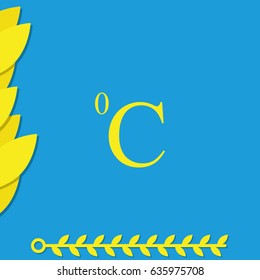Celsius symbol illustration.