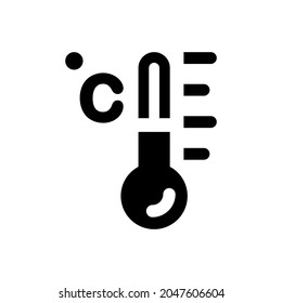 Icono de temperatura Celsius sobre fondo blanco