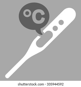 Celsius Temperature vector icon. Style is bicolor flat symbol, dark gray and white colors, rounded angles, silver background.