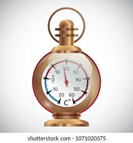 Celsius thermometer for indoor and outdoor. Vector.