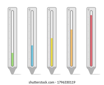 Celsius thermometer in several temperature