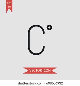 Celsius vector icon, illustration symbol