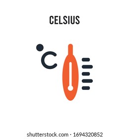 Celsius vector icon on white background. Red and black colored Celsius icon. Simple element illustration sign symbol EPS