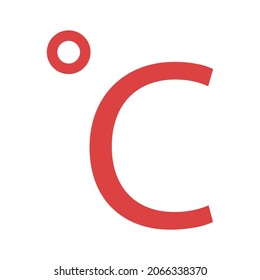 Celsius-Vektorsymbol. Rotes Symbol