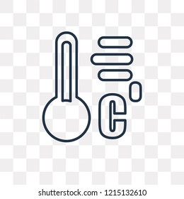 Celsius vector outline icon isolated on transparent background, high quality linear Celsius transparency concept can be used web and mobile