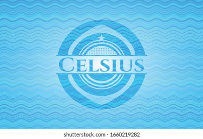 Celsius water wave badge. Vector Illustration. Detailed.