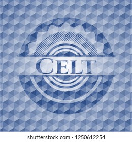 Celt blue hexagon emblem.