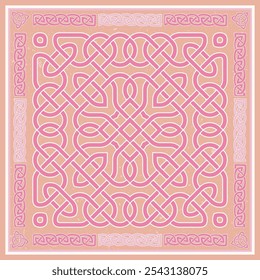 Celtic Abstract Pattern Scarf Design with Borders 