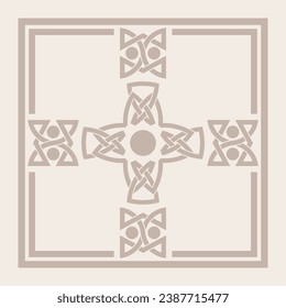 Celtic antique pattern. A pattern with loops. Frame . Viking Culture.