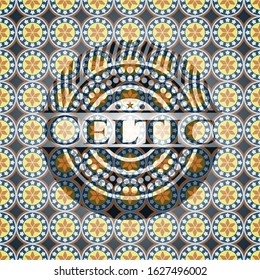 Celtic arabic emblem. Arabesque decoration.