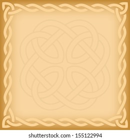 Celtic background with twisted frame and ornament watermark