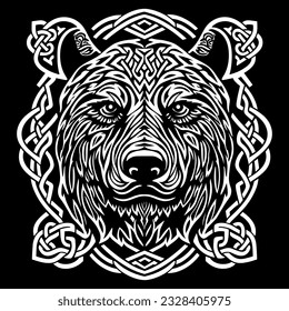 Celtic bear knot illustration vector art