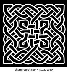 Celtic black and white pattern. Scandinavian ornament. Ribbon background. Vector illustration