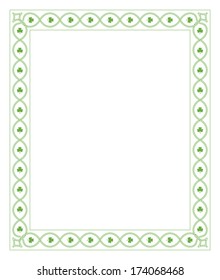 Celtic border: Clover frame on white background