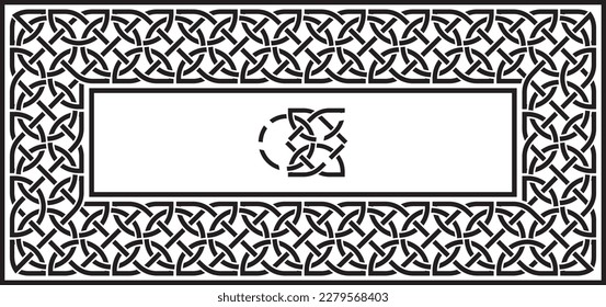 Celtic braided ornament, ornamental frame, pattern