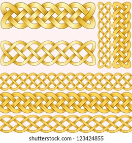 Celtic braids set with seamless patterns for brushes.