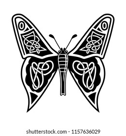 Celtic butterfly. Isolated Vector