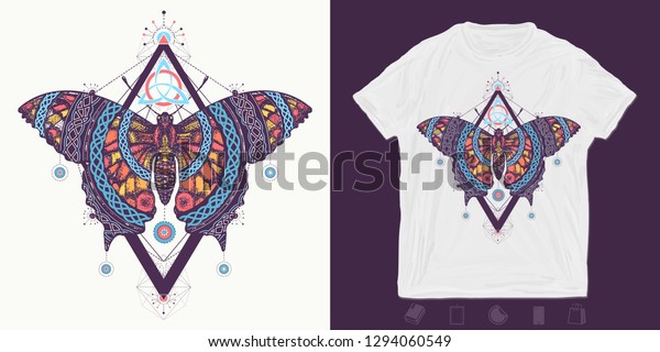 Celtic Butterfly Print Tshirts Another Trendy Stock Vector (Royalty ...