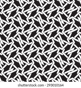 Celtic chain mail. Seamless pattern of intersecting polygons with swatch for filling. Fashion geometric background for web or printing design.