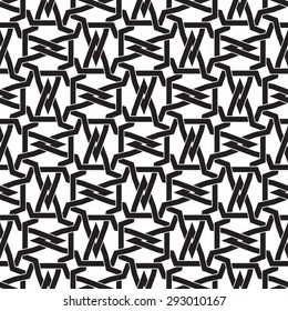 Celtic chain mail. Seamless pattern of intersecting polygons with swatch for filling. Fashion geometric background for web or printing design.