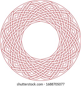 Celtic circular pattern with dodecagon shape clock pattern inside floral celtic star for frame