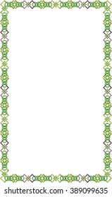 Celtic color border frame vector on a white background.