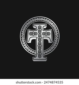 celtic cross abstract logo modern style