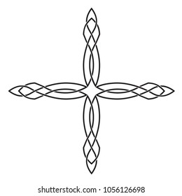 Celtic cross black on white background.