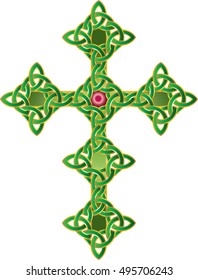 Celtic cross, color vector illustration