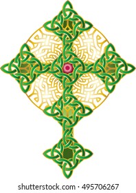 Celtic cross, color vector illustration