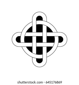 Celtic cross. Filled with white and black background
