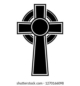 Celtic cross icon black color