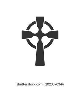 Celtic cross icon in modern flat style. Vector illustration