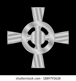 Celtic cross icon on black background. Vector illustration.