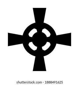 Celtic cross icon on white background. Vector illustration.