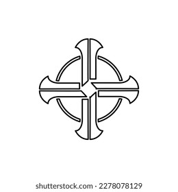 Celtic cross icon on a white background, vector illustration