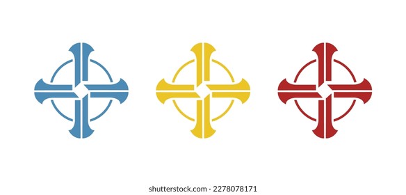 Celtic cross icon on a white background, vector illustration