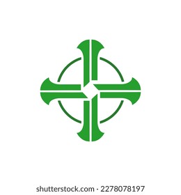 Celtic cross icon on a white background, vector illustration
