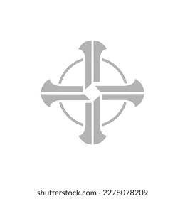 Celtic cross icon on a white background, vector illustration