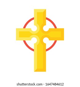 Celtic cross icon, Saint patrick's day related vector illustration