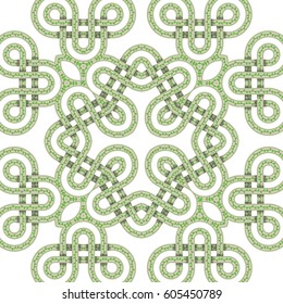 Celtic Cross Infinite Floral Ornament Seamless Texture Pattern Vector Illustration Design
