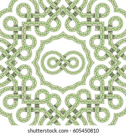 Celtic Cross Infinite Floral Ornament Seamless Texture Pattern Vector Illustration Design
