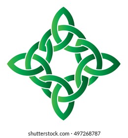 Celtic Cross, Irish Celtic Knot Style Symbolic Color Vector Illustration