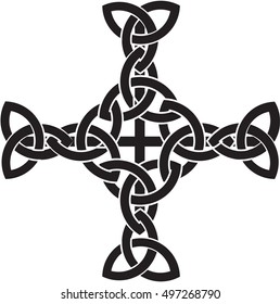 Celtic cross, irish celtic knot style symbolic illustration